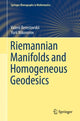 Book cover of: Riemannian Manifolds and Homogeneous Geodesics. By: Valerii N. Berestovskii