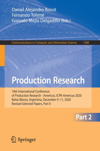Book cover of: Production Research. By: Daniel Alejandro Rossit