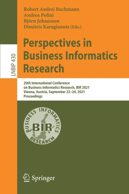 Book cover of: Perspectives in Business Informatics Research. By: Robert Andrei Buchmann