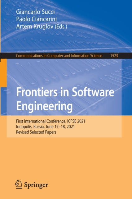 Book cover of: Frontiers in Software Engineering. By: Giancarlo Succi