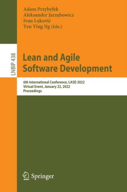Book cover of: Lean and Agile Software Development. By: Adam Przybyłek