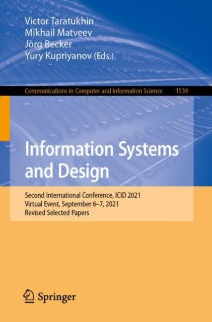Book cover of: Information Systems and Design. By: Victor Taratukhin