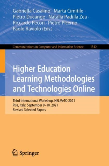 Book cover of: Higher Education Learning Methodologies and Technologies Online. By: Gabriella Casalino