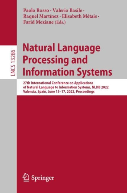 Book cover of: Natural Language Processing and Information Systems. By: Paolo Rosso