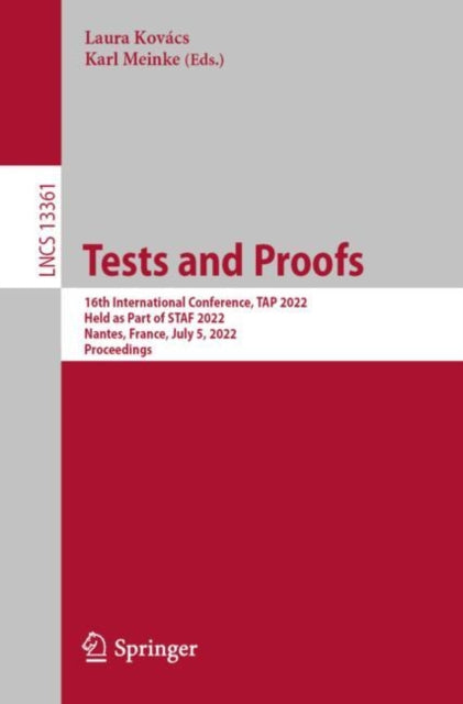 Book cover of: Tests and Proofs. By: Laura Kovács