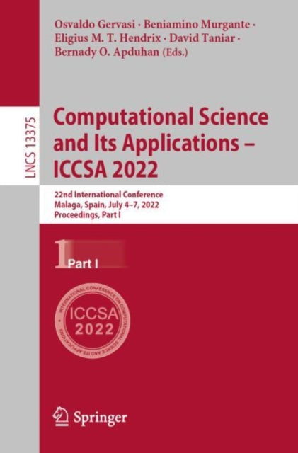 Book cover of: Computational Science and Its Applications – ICCSA 2022. By: Osvaldo Gervasi