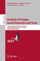 Book cover of: Analysis of Images, Social Networks and Texts. By: Evgeny Burnaev