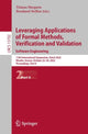 Book cover of: Leveraging Applications of Formal Methods, Verification and Validation. Software Engineering. By: Tiziana Margaria