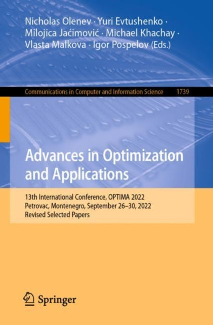 Book cover of: Advances in Optimization and Applications. By: Nicholas Olenev