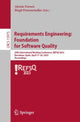 Book cover of: Requirements Engineering: Foundation for Software Quality. By: Alessio Ferrari