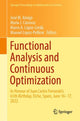 Book cover of: Functional Analysis and Continuous Optimization. By: José M. Amigó