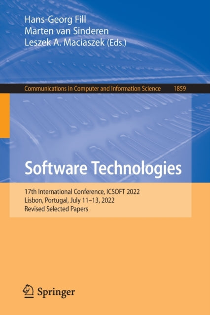 Book cover of: Software Technologies. By: Hans-Georg Fill