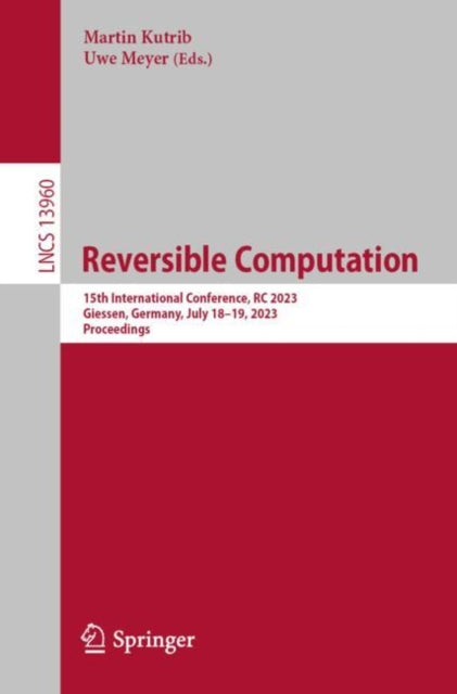 Book cover of: Reversible Computation. By: Martin Kutrib