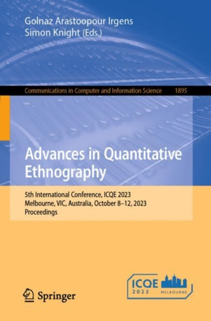 Book cover of: Advances in Quantitative Ethnography. By: Golnaz Arastoopour Irgens