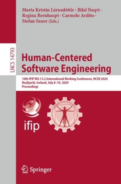 Book cover of: Human-Centered Software Engineering. By: Marta Kristín Lárusdóttir