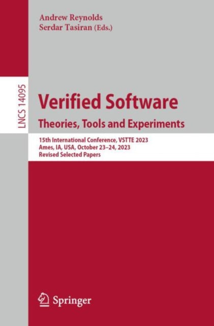 Book cover of: Verified Software. Theories, Tools and Experiments. By: Andrew Reynolds
