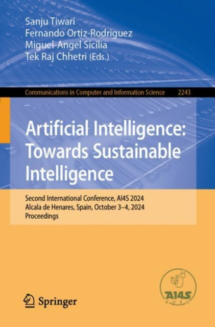 Book cover of: Artificial Intelligence: Towards Sustainable Intelligence. By: Sanju Tiwari