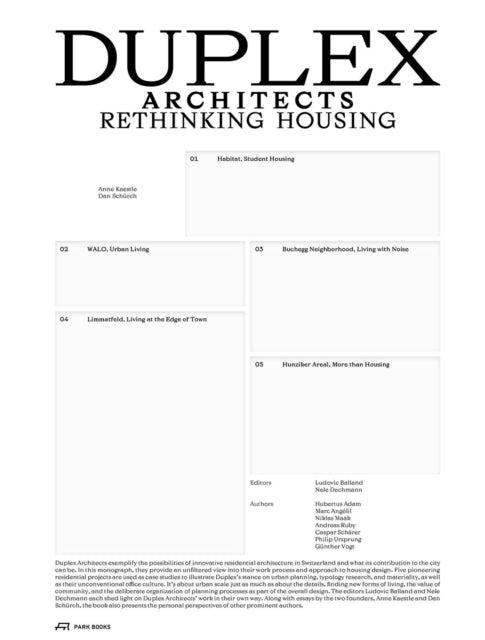 Book cover of: Duplex Architects. By: Dechmann BALLAND