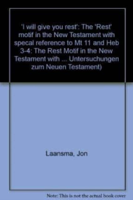 Book cover of: I Will Give You Rest
