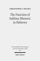 Book cover of: Function of Sublime Rhetoric in Hebrews. By: Christopher T. Holmes