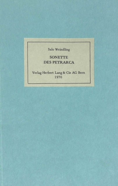 Book cover of: Sonette des Petrarca. By: Salo Weindling