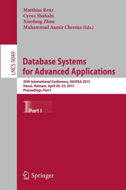 Book cover of: Database Systems for Advanced Applications. By: Matthias Renz