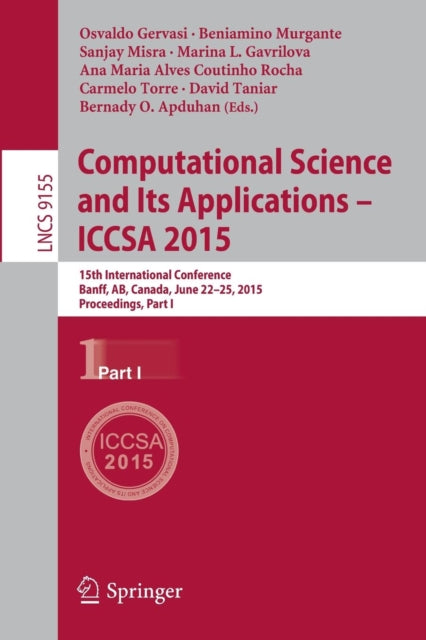 Book cover of: Computational Science and Its Applications -- ICCSA 2015. By: Osvaldo Gervasi