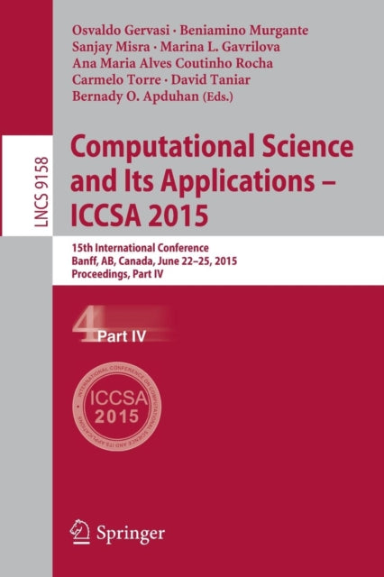 Book cover of: Computational Science and Its Applications -- ICCSA 2015. By: Osvaldo Gervasi