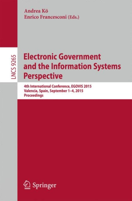 Book cover of: Electronic Government and the Information Systems Perspective. By: Andrea Kő