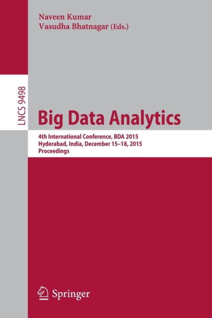 Book cover of: Big Data Analytics. By: Naveen Kumar