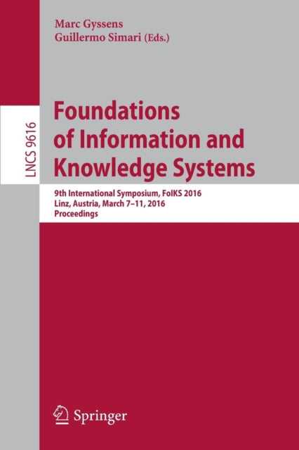 Book cover of: Foundations of Information and Knowledge Systems. By: Marc Gyssens