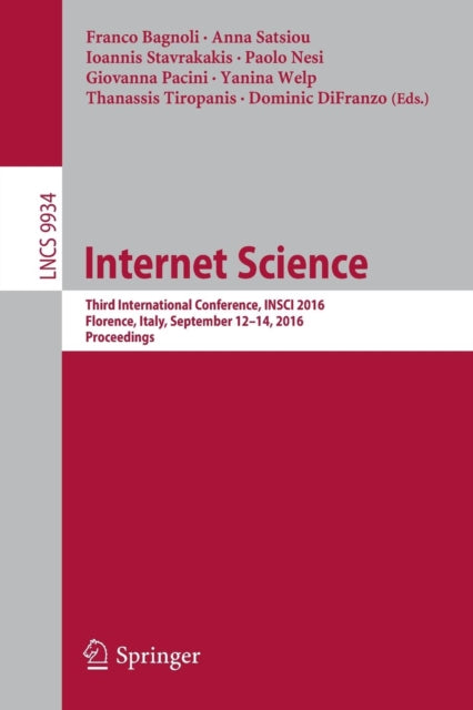 Book cover of: Internet Science. By: Franco Bagnoli