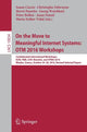 Book cover of: On the Move to Meaningful Internet Systems: OTM 2016 Workshops. By: Ioana Ciuciu