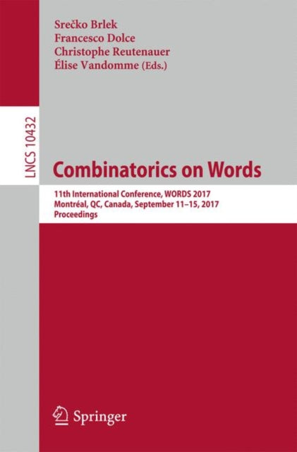 Book cover of: Combinatorics on Words. By: Srečko Brlek