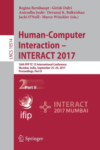 Human-Computer Interaction - INTERACT 2017