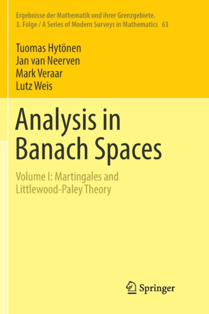 Book cover of: Analysis in Banach Spaces. By: Tuomas Hytönen