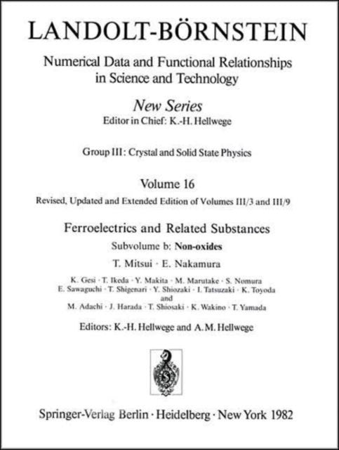 Book cover of: Non-oxides / Nicht-Oxide. By: T. Mitsui