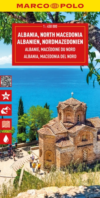 Book cover of: Albania and North Macedonia Marco Polo Map