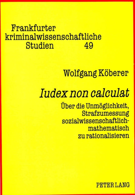 Book cover of: «Iudex non calculat»