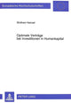 Book cover of: Optimale Vertraege bei Investitionen in Humankapital