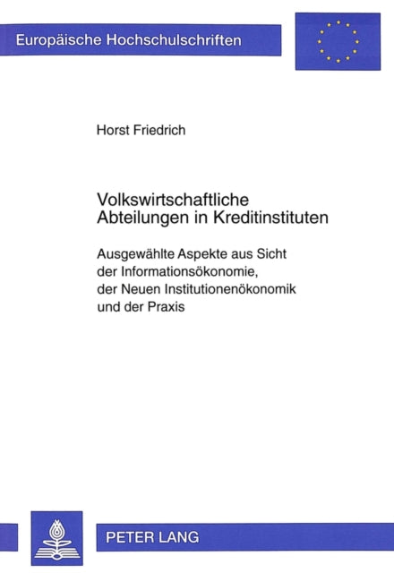 Book cover of: Volkswirtschaftliche Abteilungen in Kreditinstituten