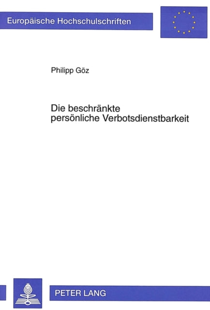 Book cover of: Die Beschraenkte Persoenliche Verbotsdienstbarkeit