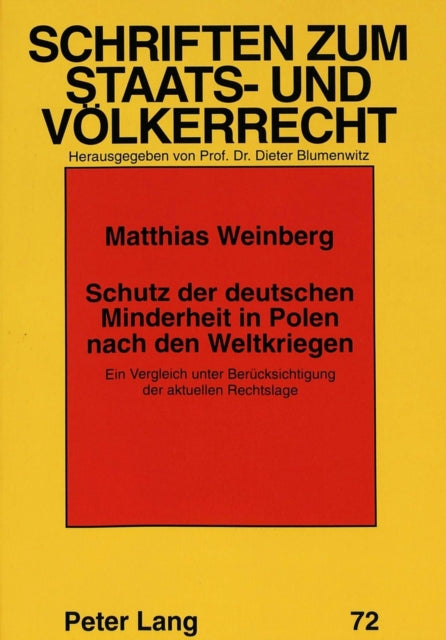 Book cover of: Schutz der deutschen Minderheit in Polen nach den Weltkriegen