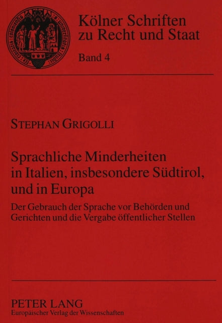 Book cover of: Sprachliche Minderheiten in Italien, insbesondere Suedtirol, und in Europa
