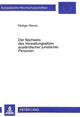 Book cover of: Der Nachweis Des Verwaltungssitzes Auslaendischer Juristischer Personen