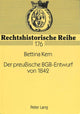 Book cover of: Der preuische BGB-Entwurf von 1842