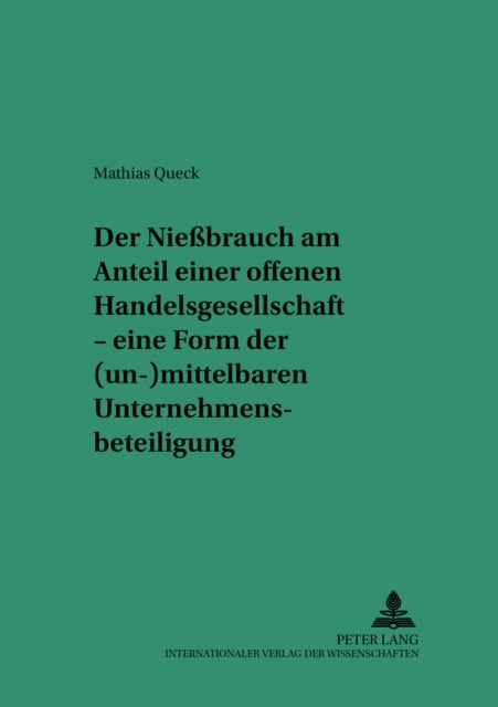 Book cover of: Der Niebrauch am Anteil einer offenen Handelsgesellschaft