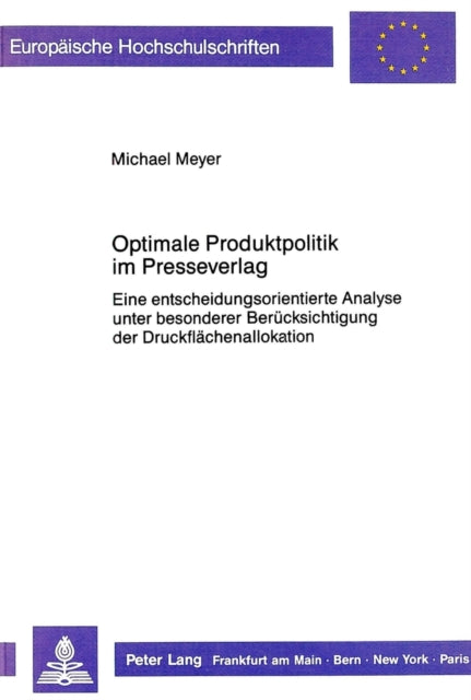 Book cover of: Optimale Produktpolitik im Presseverlag