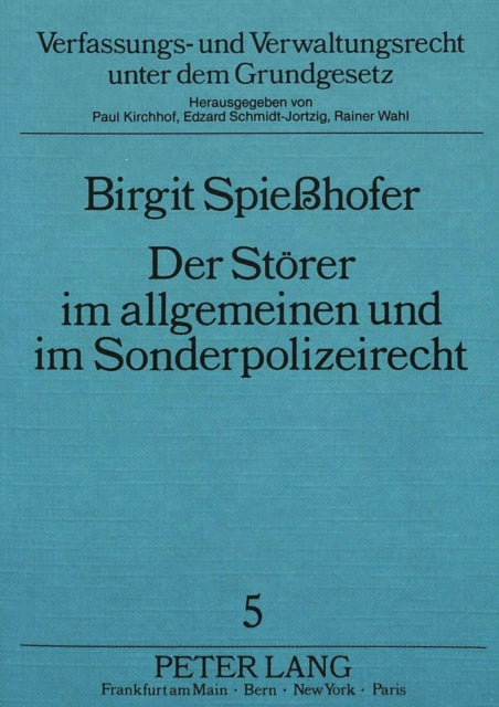 Book cover of: Der Stoerer im allgemeinen und im Sonderpolizeirecht