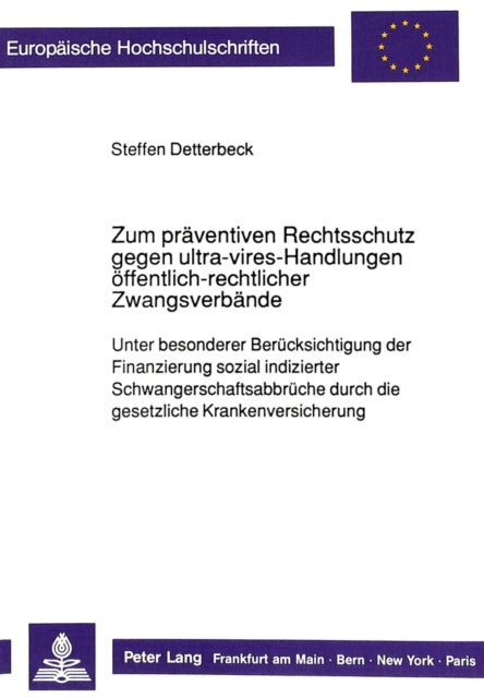 Book cover of: Zum praeventiven Rechtsschutz gegen ultra-vires-Handlungen oeffentlich-rechtlicher Zwangsverbaende